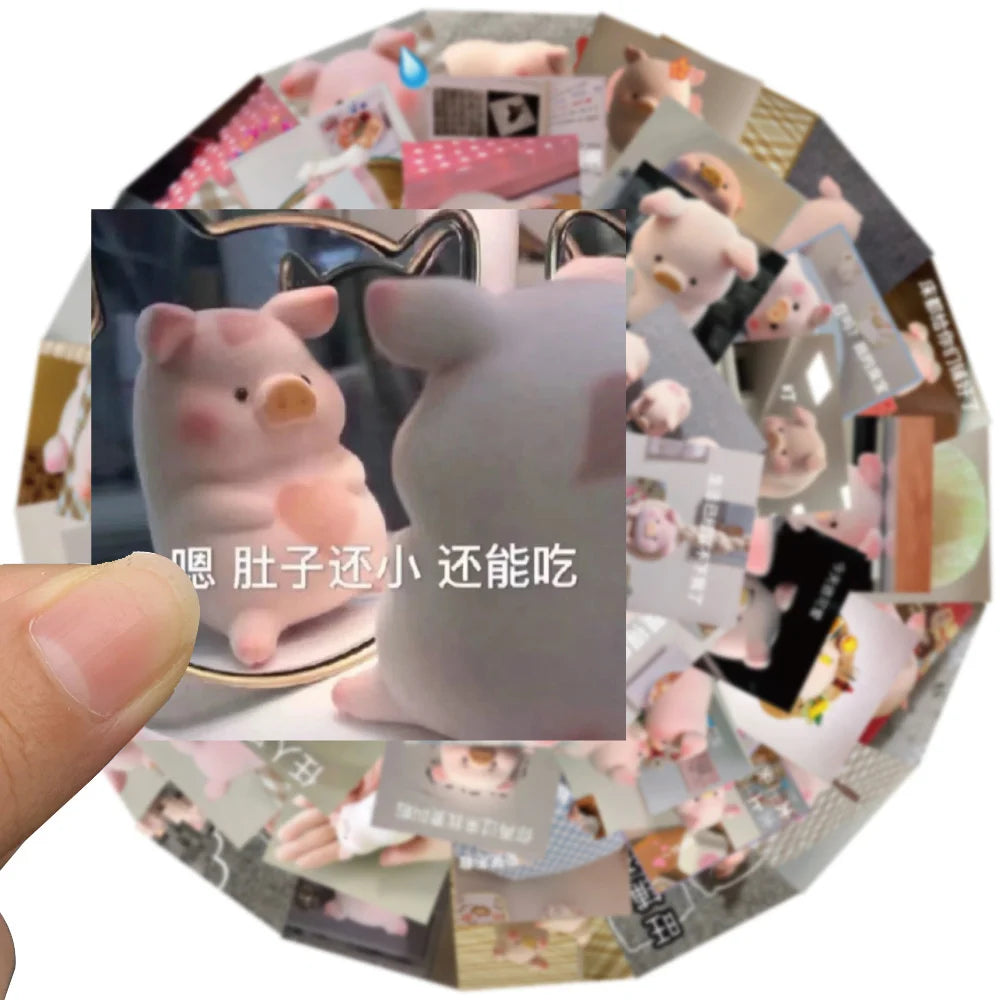 50PCS of Lulu Pig packaging graffiti stickers, personalized, fashionable, creative and trendy DIY exquisite decorative decal cups, helmets, skateboards, popular sticker toys