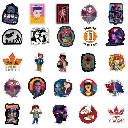 50PCS Stranger Things Inspired Stickers, Upside Down & 80s Retro Sci-Fi Doodles for Fans of the Adventure