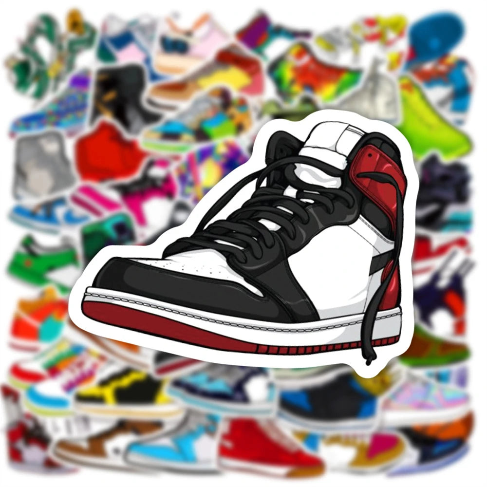 50PCS Cartoon Tide Brand Sneakers Trend Creative Graffiti Sticker Bike Skateboard Car Helmet Laptop Computer