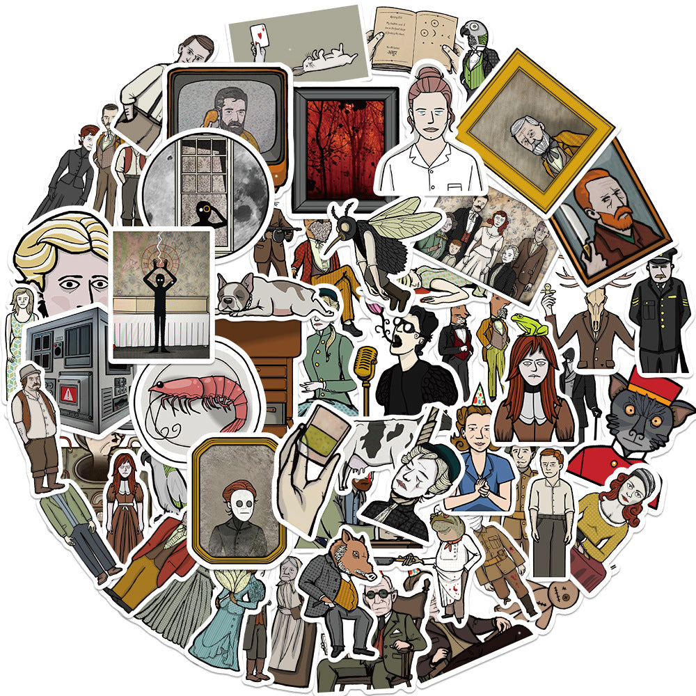 50PCS Diverse Character Doodle Stickers, Assorted Cartoon People Decals for Fashion Sketches and Creative Expression