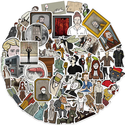 50PCS Diverse Character Doodle Stickers, Assorted Cartoon People Decals for Fashion Sketches and Creative Expression