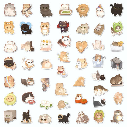 50PCS Cartoon Cute Cat New Personality Graffiti Creative Sticker DIY Guitar Suitcase Helmet Waterproof Notebook