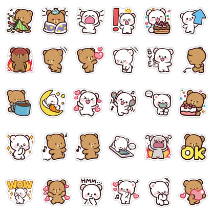 60PCS Angry Bear Stickers Cute Cartoon Graffiti Personality Decoration DIY Exquisite Decorative Decals Toys For Cell Phone Cases Water Cups Suitcases Popular Stickers
