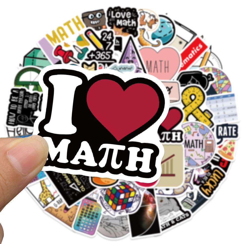 50PCS Math Doodle Stickers, Cartoon Formula & Calculator Decals for Student Planners, Notes, and School Supplies