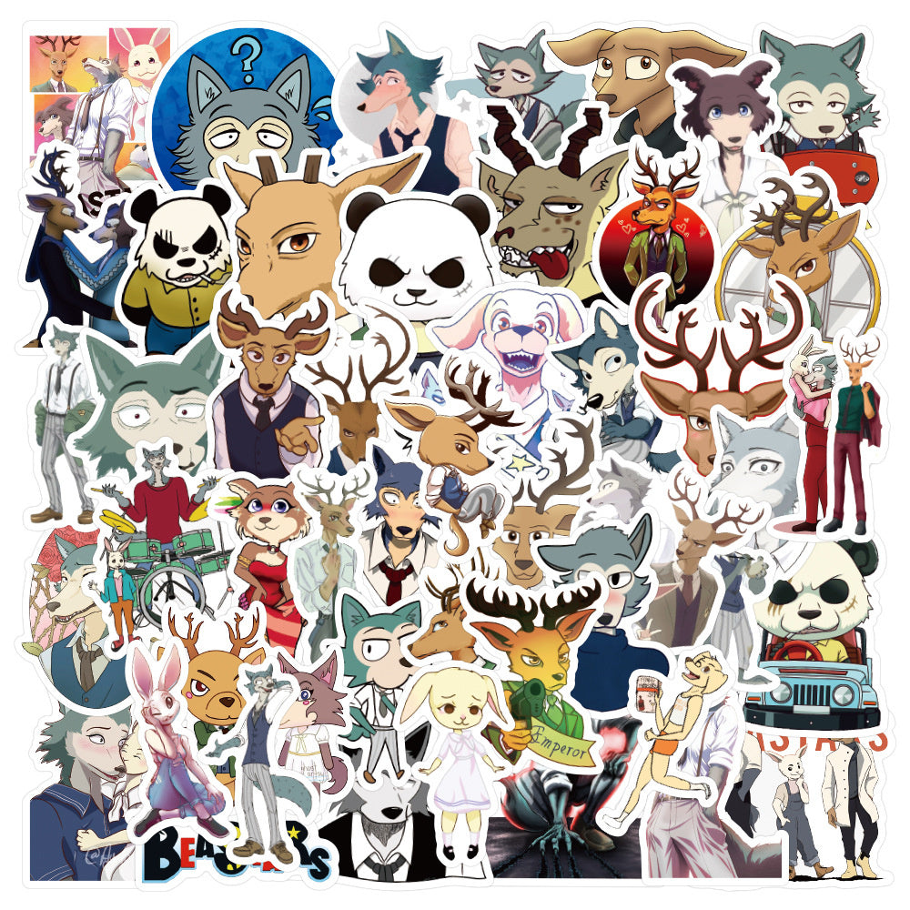 50PCS BEASTARS Stickers, Anime Animal & Music Themed Doodle Decals for Fans, Journals, and Collections