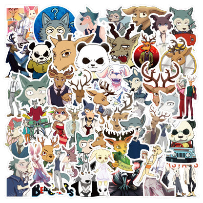 50PCS BEASTARS Stickers, Anime Animal & Music Themed Doodle Decals for Fans, Journals, and Collections