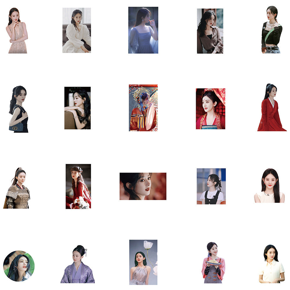 50PCS Chinese Actress Fan Art Stickers, Cute Cartoon Doodles for Supporters and Drama Lovers
