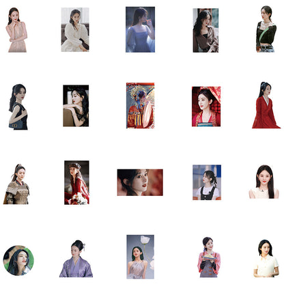 50PCS Chinese Actress Fan Art Stickers, Cute Cartoon Doodles for Supporters and Drama Lovers