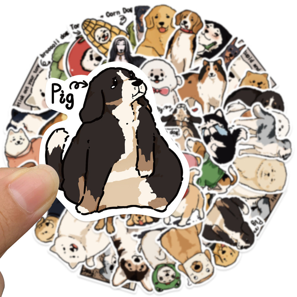 50PCS Inter-Species Encounter Stickers - Hand-Drawn Canine Epiphany Decals for Cross-Species Kinship Maps, Accidental Intimacy Journals & Animal Gaze Archives