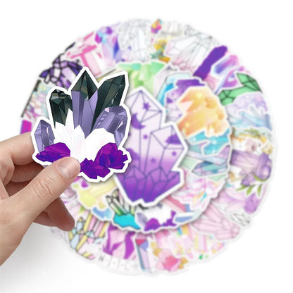 50PCS Cartoon Cute Crystal Romantic Creative Graffiti Sticker Bike Laptop Computer Skateboard Car Guitar Helmet