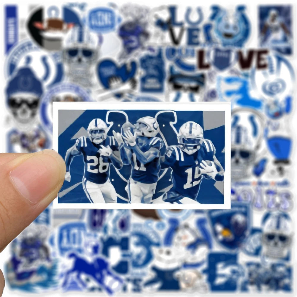 50PCS Cartoon Football Sports Indiana Colts DIY Doodles For Scrapbooking Suitcase Guitar Laptop Ipai Stickers