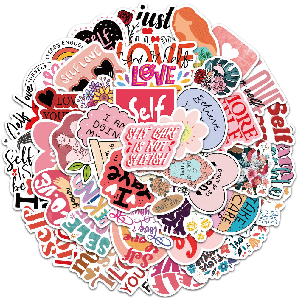 50PCS Self Love Stickers - Positive Affirmation Decals for Journals, Planners, Water Bottles & Mental Wellness Gifts
