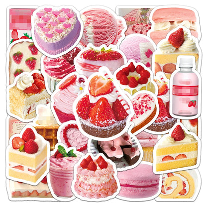 50PCS Cake & Dessert Stickers - Sweet Food Decals for Planners, Water Bottles, Baking Journals & Food Lover Gifts