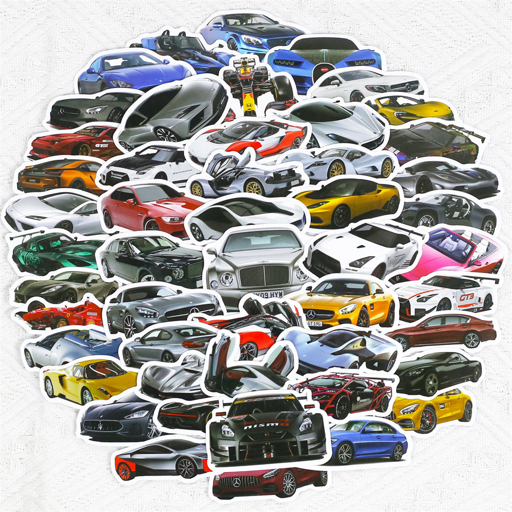 50PCS Cool Racing Car Stickers - Speed Sport Decals for Laptops, Water Bottles, Cars & Motorsport Fan Gifts