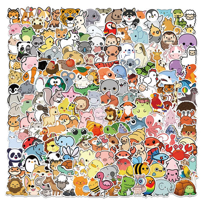 100PCS Cartoon Cute Little Animal Series Graffiti Stickers Personalized Fashion Creative Trend DIY Exquisite Decorative Decals for Cups Helmets Skateboards Popular Stickers Toys