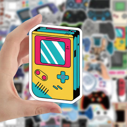 50PCS Cartoon Childhood Memories Game Electric Controller Sticker iPad Mobile Phone DIY Scrapbook Toy Decoration