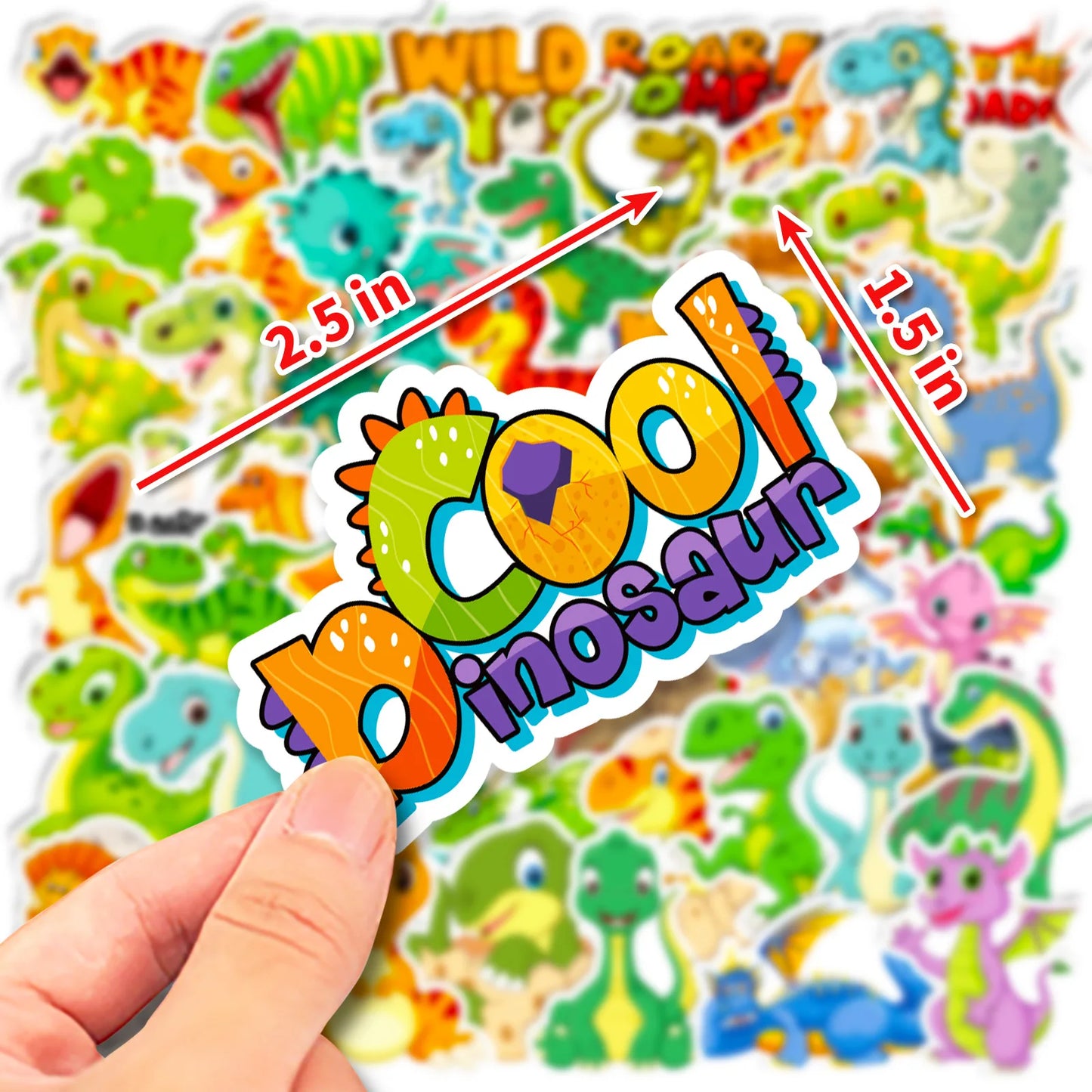 50PCS Cartoon Dinosaur Sticker New personal Sticker Water Skateboard Waterproof Toy Graffiti Sticker