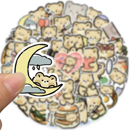 40PCS Cartoon Cute Bear Graffiti Waterproof Sticker Personalized Creative Decoration Suitcase Skateboard Helmet