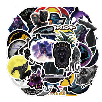 50PCS cartoon animal black panther graffiti stickers, personalized, fashionable and creative DIY trend decorative stickers, bicycles, scooters, helmets, laptops, popular and exquisite decal toys
