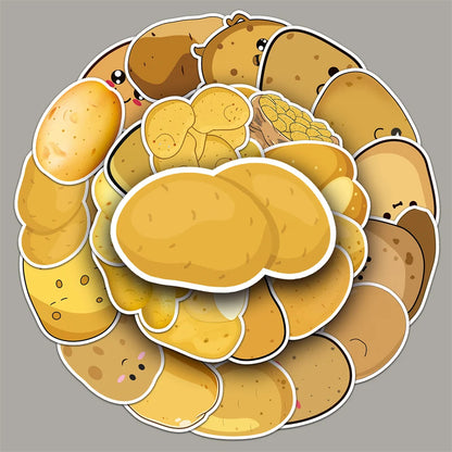 50PCS Potato Political Ecology Stickers - Tuber Semiotics Decals for Underground Economy Maps, Starchy Sovereignty Journals & Culinary Colonialism Studies