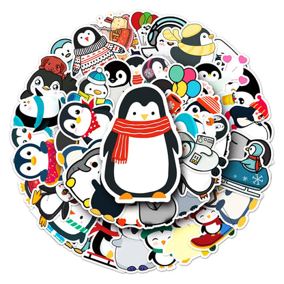 50PCS  NewDIY Penguin Cartoon Personality Creative Computer LuggageCar Table Chair Decoration Waterproof Sticker