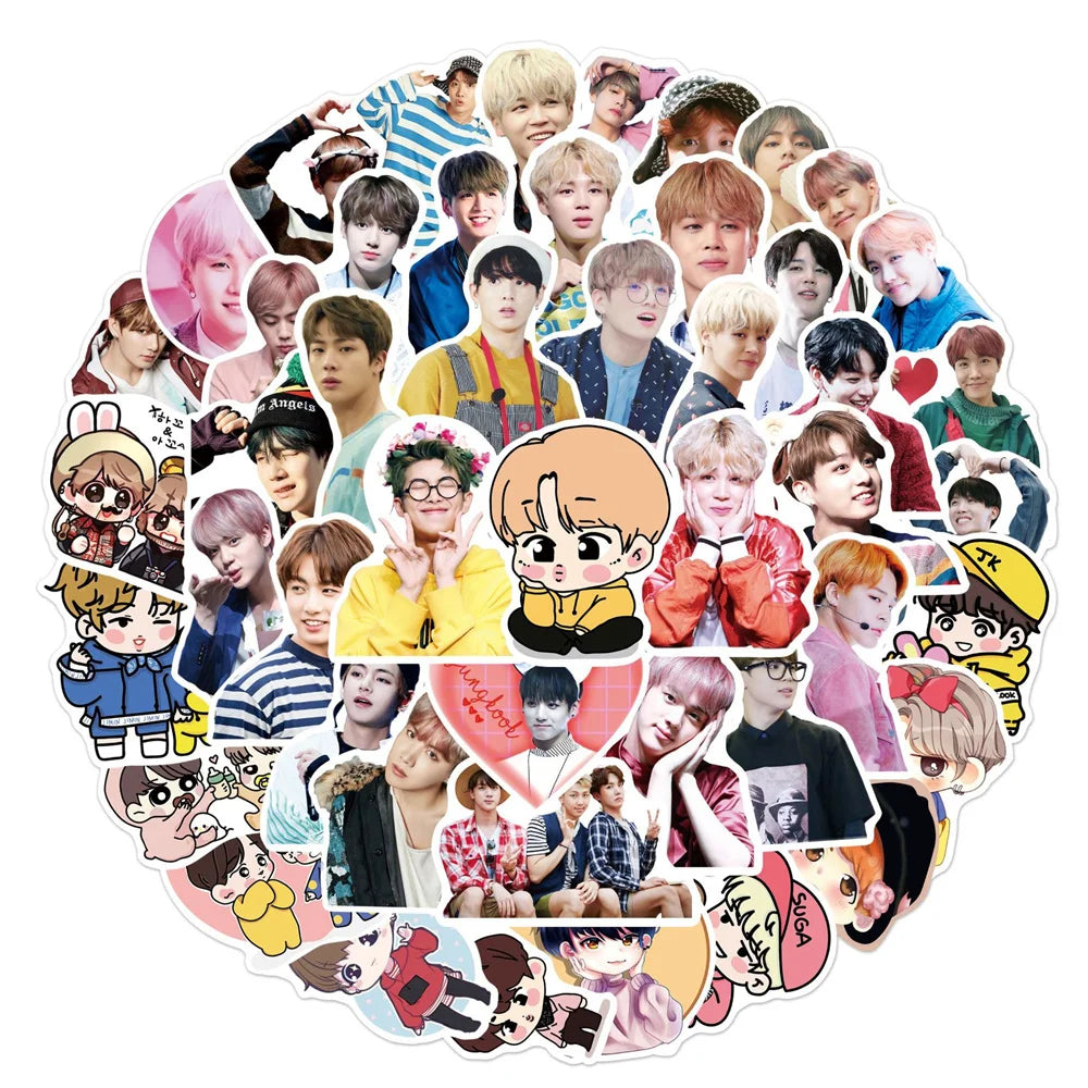 50PCS Variety Star Cute Graffiti Sticker Suitcase Guitar Car Laptop Skateboard Waterproof PVC Sticker