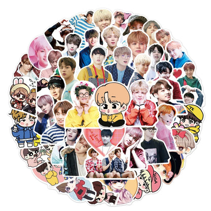 50PCS Variety Star Cute Graffiti Sticker Suitcase Guitar Car Laptop Skateboard Waterproof PVC Sticker