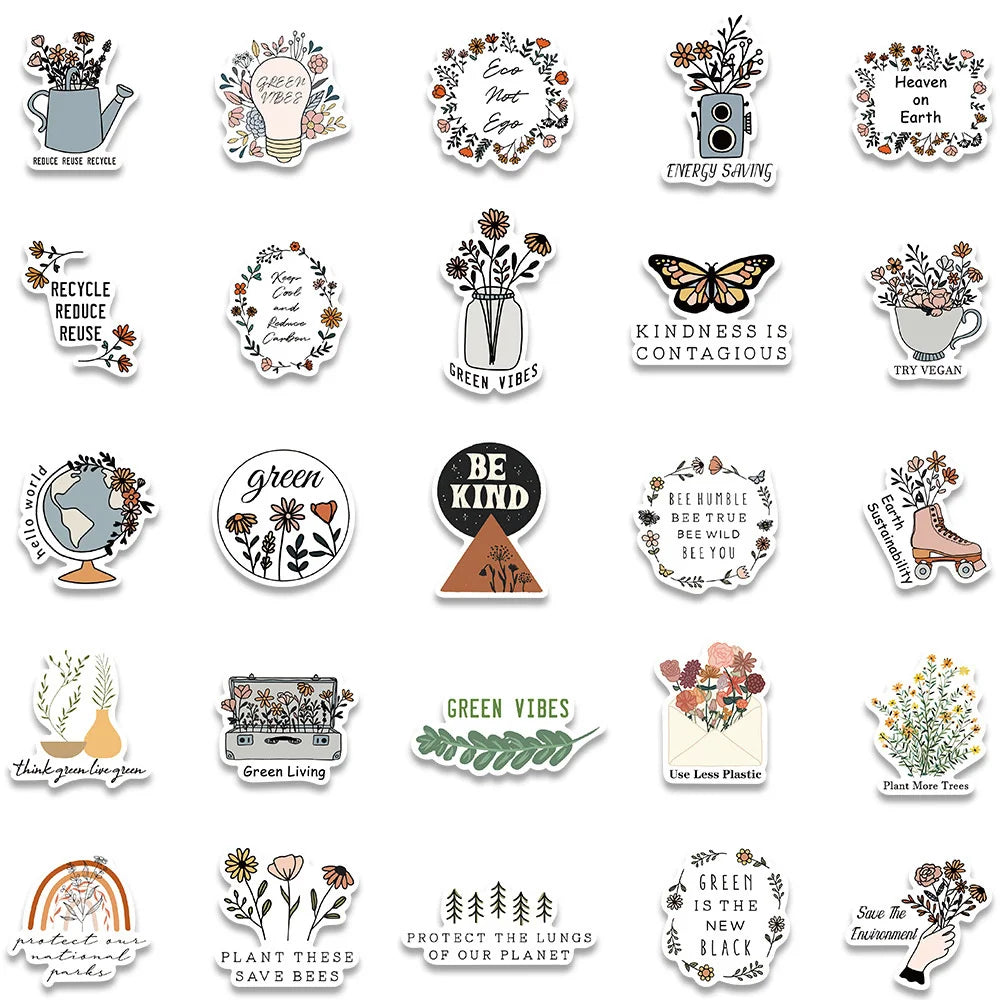 50PCS eco-friendly and inspiring English phrase graffiti stickers, personalized, fashionable and creative DIY trend decorative exquisite stickers, toys, laptops, skateboards, helmets, popular stickers