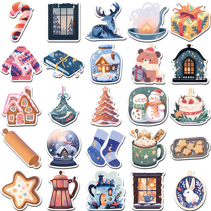 50PCS Hibernation Psychology Stickers - Seasonal Retreat Decals for Energy Conservation Logs, Social Cocooning Trackers & Introvert Wintering Systems