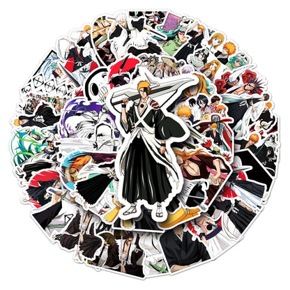 50pcs New Japanese Anime Bleach Character Graffiti Sticker For Luggage Laptop Ipad Skateboard Motorcycle Sticker