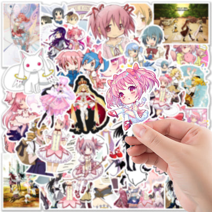 50PCS Magical Girl Transformation Stickers, Cute Anime Doodles of Sparkle, Power, and Friendship for Fans