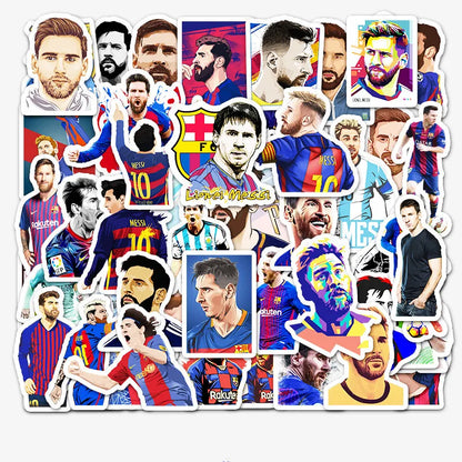 51PCS Cartoon Soccer Star Graffiti Stickers Personalized Fashion Creative DIY Trend Beautifully Decorated Stickers Skateboarding Suitcase Phone Case Helmet Guitar Decals Toys