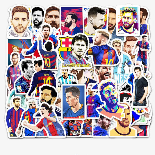 51PCS Cartoon Soccer Star Graffiti Stickers Personalized Fashion Creative DIY Trend Beautifully Decorated Stickers Skateboarding Suitcase Phone Case Helmet Guitar Decals Toys