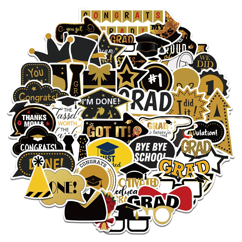 50PCS 2026 Graduation Season New Graffiti Personalized Sticker Notebook Point Mobile Phone Decoration Skateboard