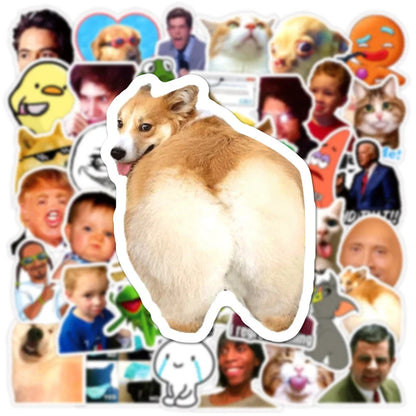 50pcs Web Funny Pop Meme Graffiti Stickers For Luggage Laptop Ipad Skateboard Motorcycle Stickers