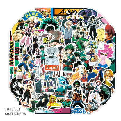 50PCS Riman My Hero Academia Graffiti Stickers DIY Diary Bicycle Laptop Suitcase Skateboard Removable Stickers