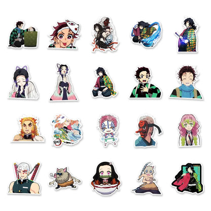 50PCS Demon Slayer Kimetsu no Yaiba Inspired Stickers - Anime Breath Style Doodle Decals for Trauma Transformation Journals, Demonized Emotion Maps & Sword Cultivation Projects