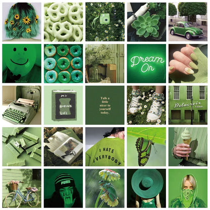 50PCS Green Personalized Landscape Painting Graffiti Sticker Suitcase Guitar Car Computer Waterproof PVC WaterCup