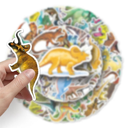 50PCS Dinosaur Animal Graffiti Waterproof Stickers Personalized Creative Decoration Trend Refrigerator Cup Guitar