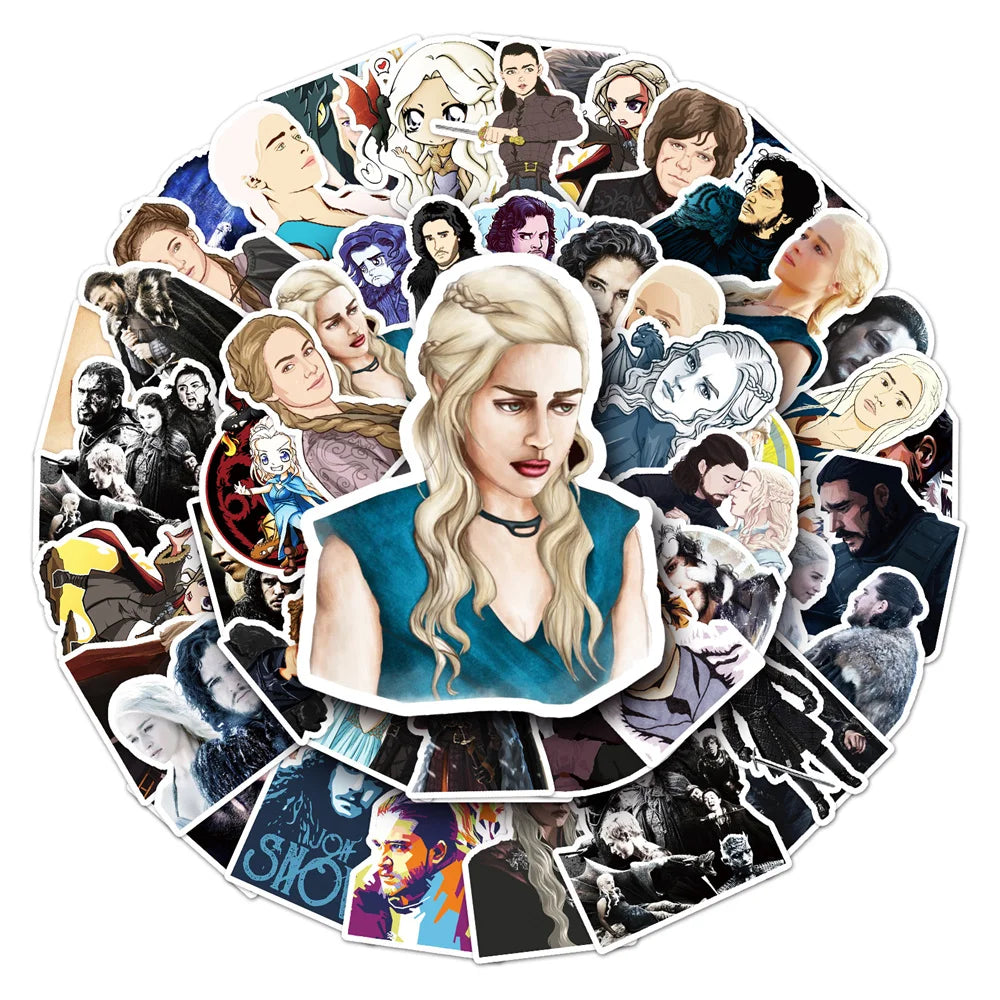 50PCS New Game of Thrones Cartoon Personality Creative Sticker Suitcase Table ChairCar Guitar Waterproof Sticker