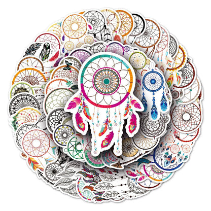 50PCS Cartoon Feather Stickers Graffiti Animals iPad Helmet Notebook  Computer Pattern Scrapbook Toys Decoration