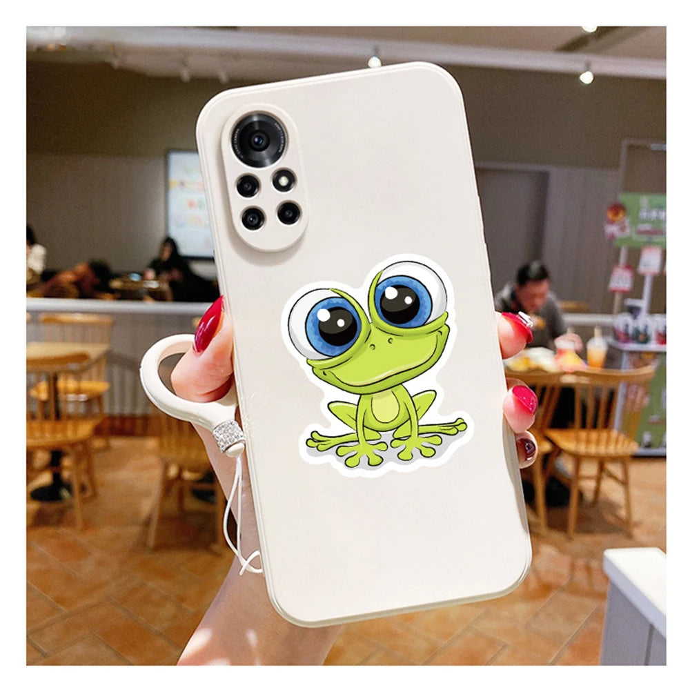 50PCS Cute Cartoon Big Eyes Stickers Cute Animal Head Stickers Cartoon Children Stationery Stickers