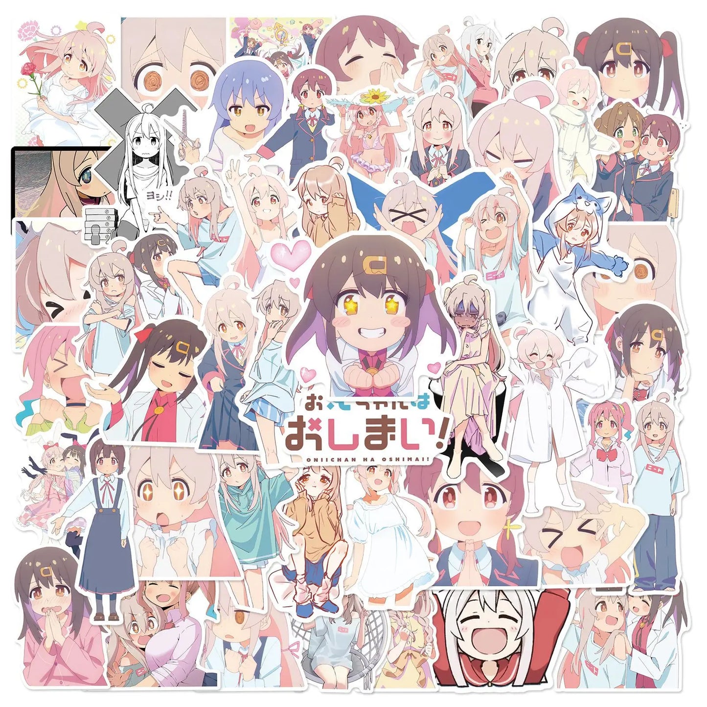 50PCS Trendy Cartoon Anime Girl Graffiti Water Cup Interior Decoration DIY Waterproof PVC Sticker Children Toys
