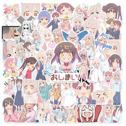 50PCS Trendy Cartoon Anime Girl Graffiti Water Cup Interior Decoration DIY Waterproof PVC Sticker Children Toys