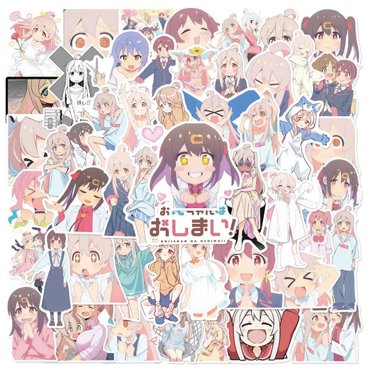 50PCS Trendy Cartoon Anime Girl Graffiti Water Cup Interior Decoration DIY Waterproof PVC Sticker Children Toys