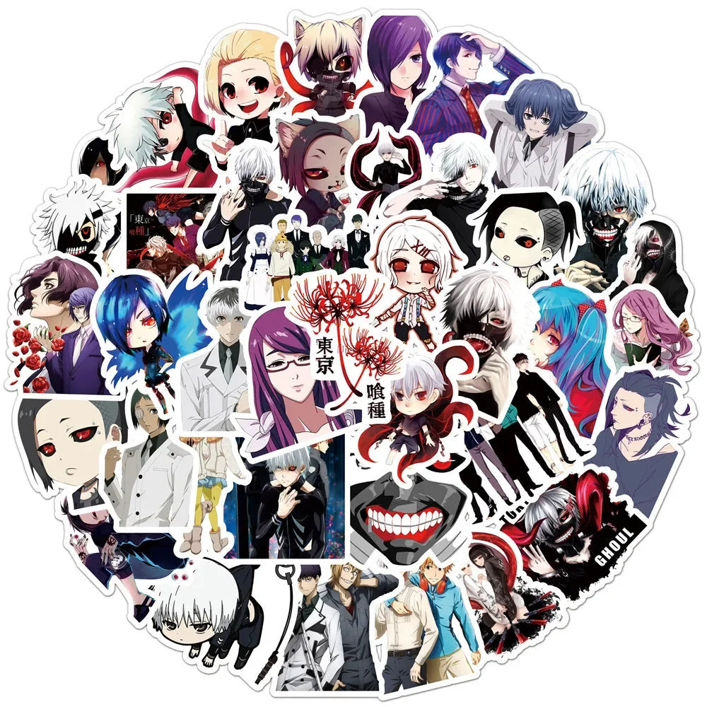 50PCS Cartoon Anime Tokyo Ghoul Graffiti Sticker Notebook Guitar Skateboard Phone Toy Sticker