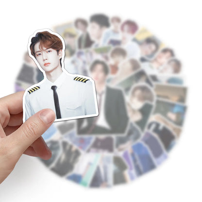 50PCS Cartoon Fashion Wang Yibo Sticker Graffiti iPad Helmet Notebook  Computer Pattern Scrapbook Toy Decoration
