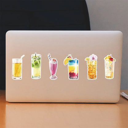 50PCS Cartoon Drinks Small Fresh Graffiti Waterproof Stickers Creative Decoration Trend Refrigerator HelmetGuitar