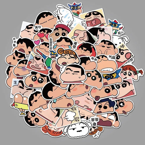 50PCS Popular Anime Graffiti Stickers Cartoon Waterproof Stickers Skateboard Luggage Decorative Stickers