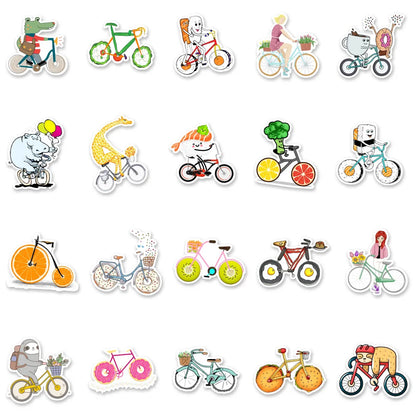 50PCS Sports Cute Cartoon Bicycle Sticker Kids Toys Graffiti Diary Trolley Case Laptop Waterproof Ipad Sticker